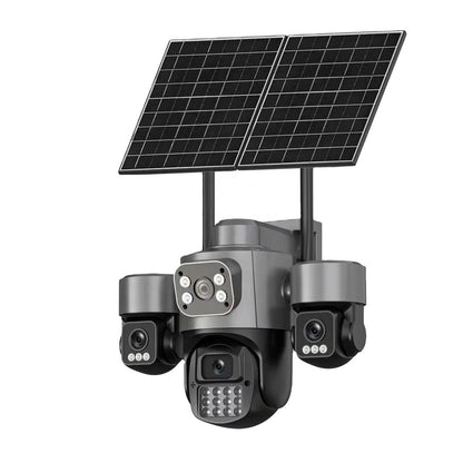 Cámara de seguridad 4 lentes Always on video Panel Solar 7MP - MOD: LT-D66 - App: iCSee