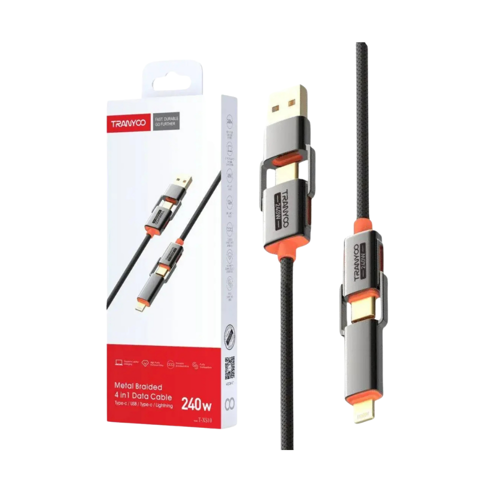 METAL BRAIDED 4 EN 1 DATA CABLE - T-XS10