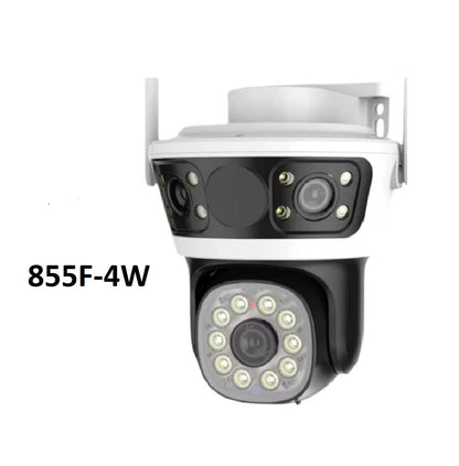 Cámara De Seguridad TRIPLE LENTE Exterior Giratorio 7MP - 855F-4W - App: IPC360 Home