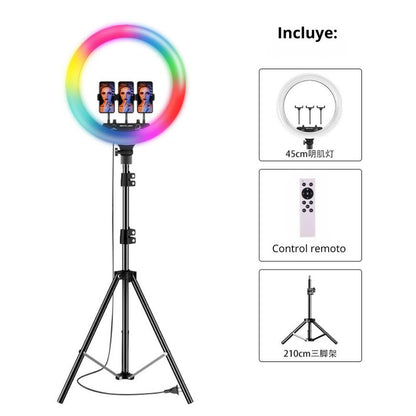 Professional 45cm Multicolor RGB Ring Light with 2.10m Tripod - MOD: MY-7183