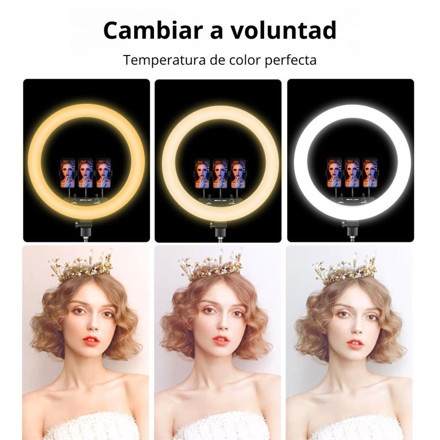 Aro De Luz Rgb Multicolor 45 Cm Profesional Con Trípode 2.10m - MY-7183