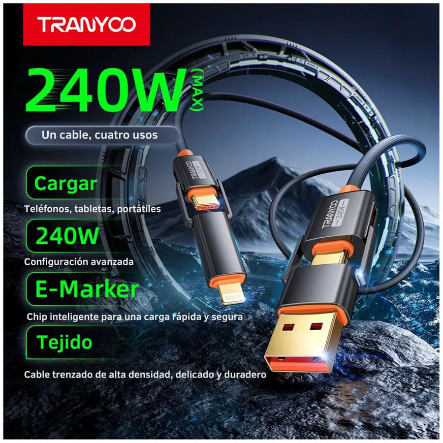 METAL BRAIDED 4 EN 1 DATA CABLE - T-XS10