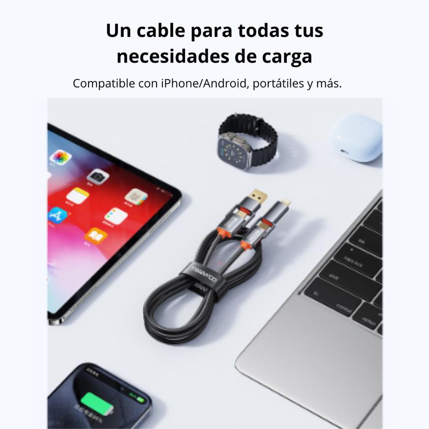 METAL BRAIDED 4 EN 1 DATA CABLE - T-XS10