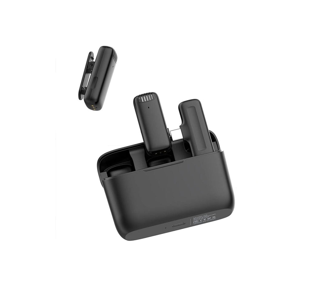 Micrófonos Inalámbricos Solaperos Dual con cargador portátil - J13-TC