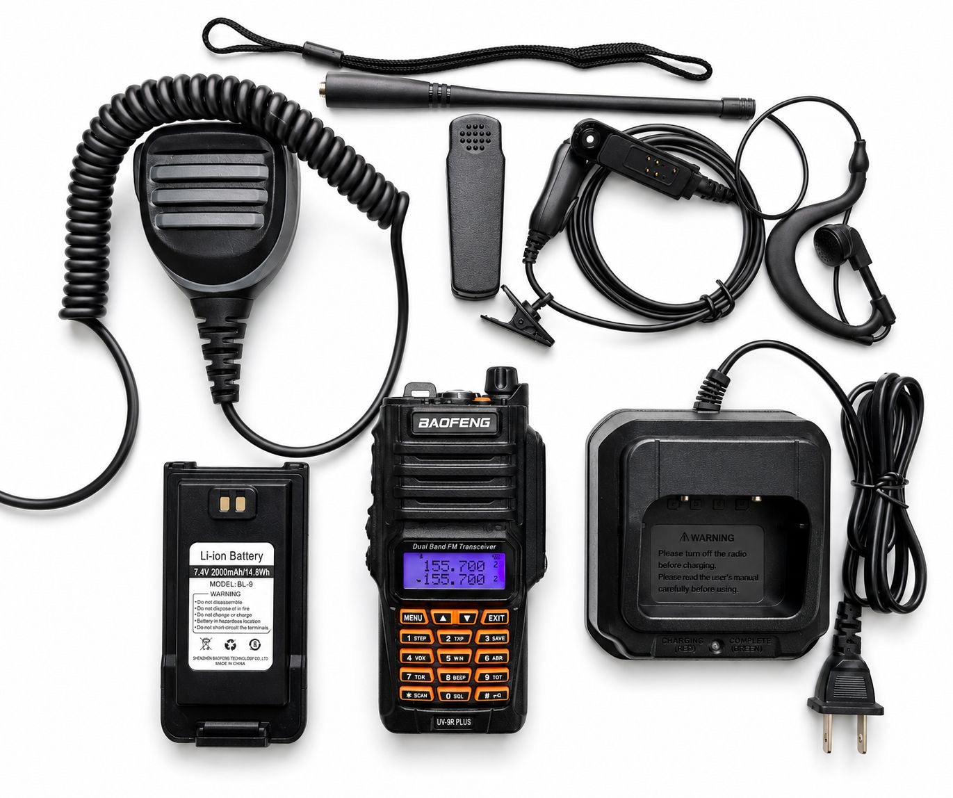 Kit De Radios Walkie Talkie Con Pantalla 2 Bandas 128 Canales - MOD: UV-9R PLUS x2