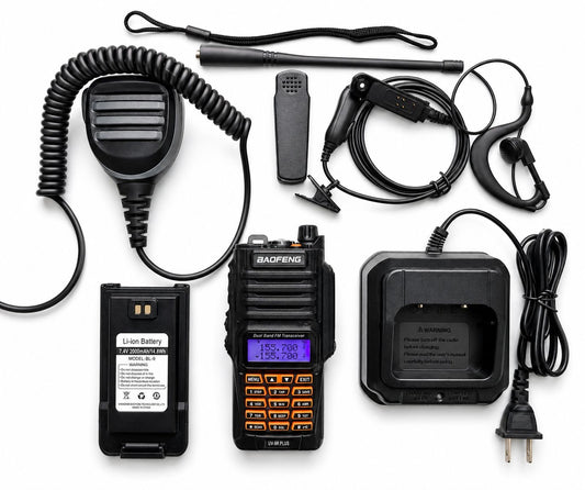 Kit De Radios Walkie Talkie Con Pantalla 2 Bandas 128 Canales - MOD: UV-9R PLUS x2