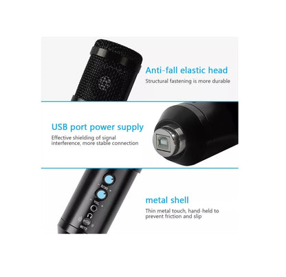Micrófono Condensador Profesional USB Estudio de Grabación PC - MOD: BM-858BP