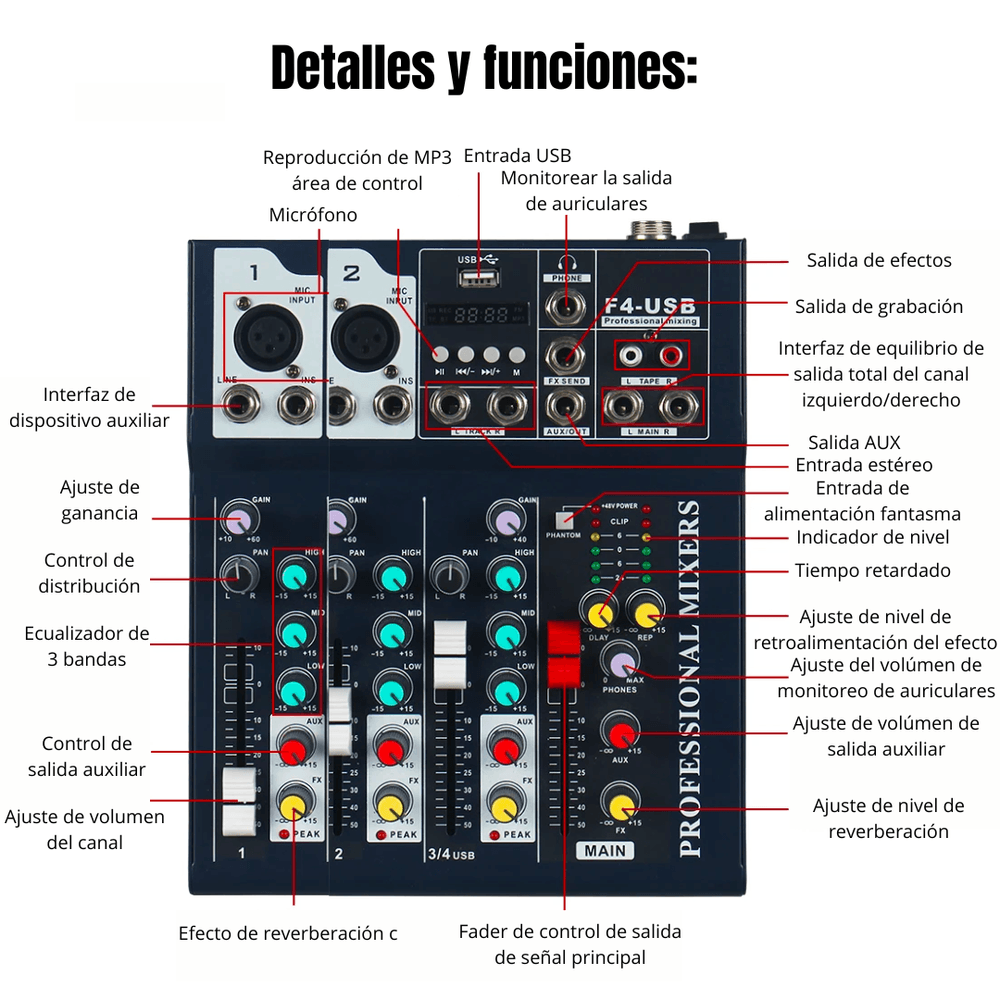 Profesional Mixers Audio - XY-F4