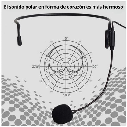 Micrófono Inalámbrico Doble VHF con Pantalla LED Diadema y Solapa - MOD: XY-E8