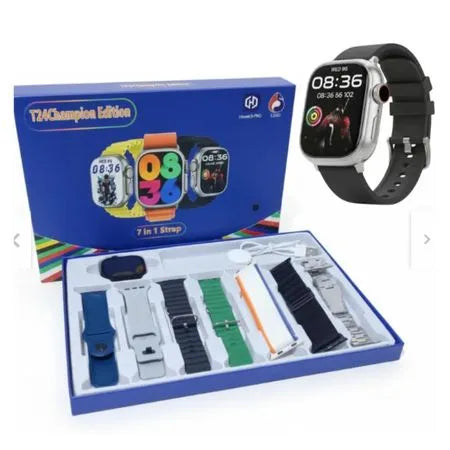 Smart Watch PLATEADO Bluetooth llamadas frecuencias - 7 Correas colores MOD - T24