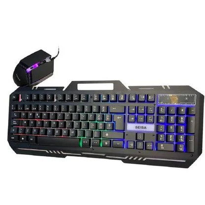 Kit Teclado Mouse Gamer Retroiluminado RGB SEISA - MOD: DN-K77