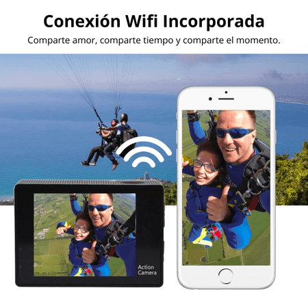 Cámara Deportiva de acción 4k 16 Mp Wifi Acuático Deportes Videos Color NEGRO MOD SQ-Y03