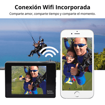 Cámara Deportiva de acción 4k 16 Mp Wifi Acuático Deportes Videos Color NEGRO MOD SQ-Y03