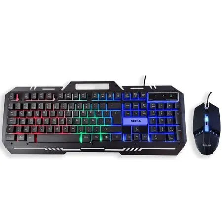 Kit Teclado Mouse Sei Gamer Retroiluminado RGB MODELO DN-K77