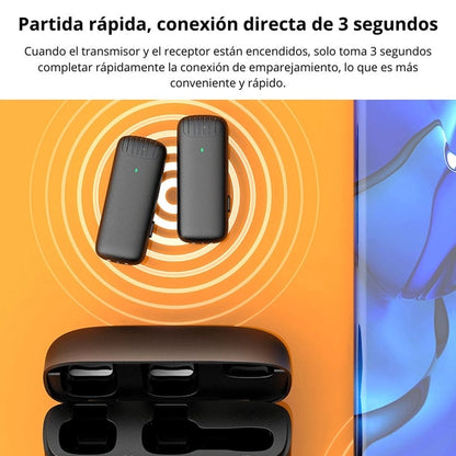 Micrófonos Inalámbricos Solaperos Dual con cargador portátil - MOD: J13-TC