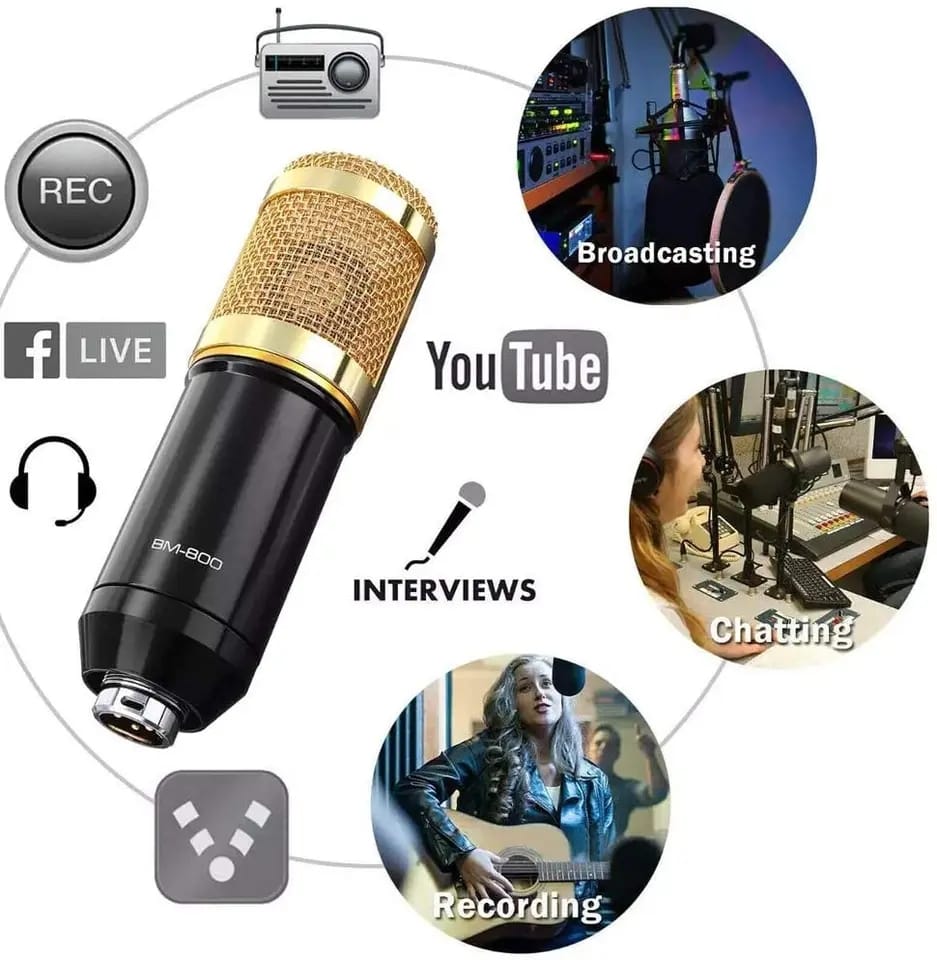 Kit de Micrófono Condensador Profesional Consola Tarjeta De Sonido Audio  MOD PP11645