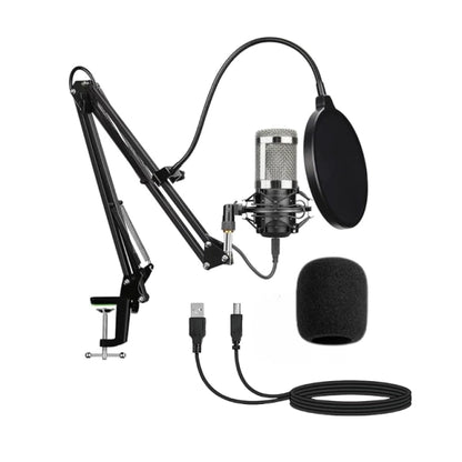 Kit Micrófono Condensador Profesional Brazo Soporte 2 PLATEADO - MOD: BM-800TZ