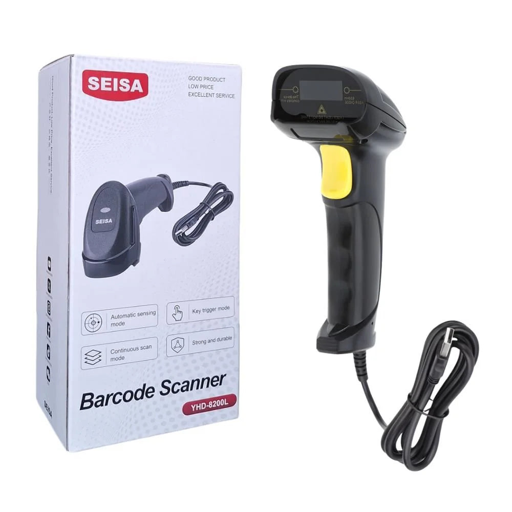 Pistola Lector de Barras Codigos Alambrico USB Seisa - YHD-8200L