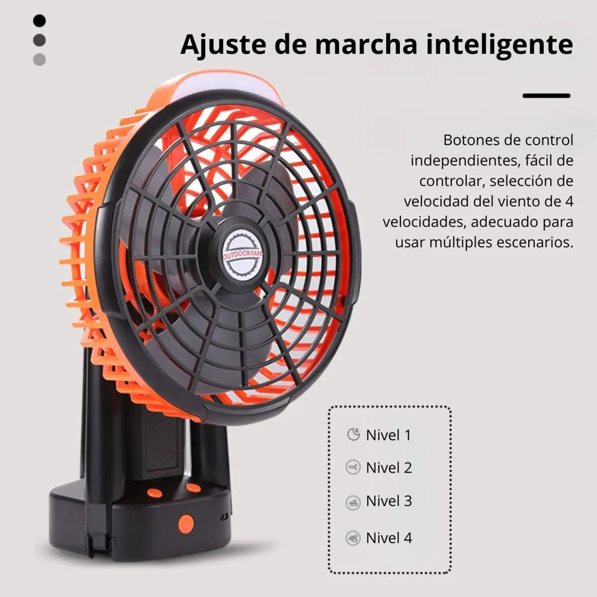 Camping Fan Recargable con Trípode Luz Led con Gancho - FS-X6