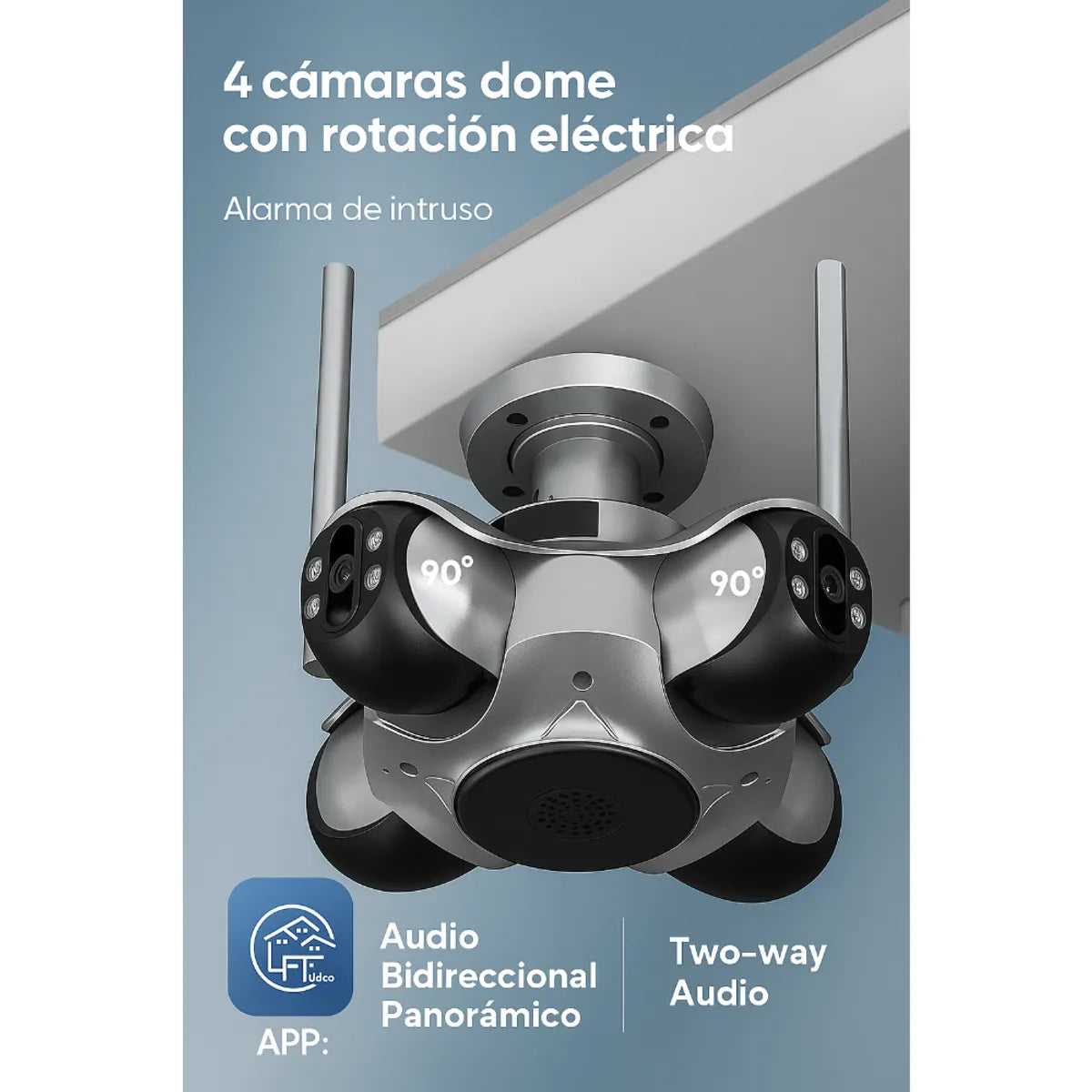 Cámara Inteligente 4 Lentes con Audio Bidireccional y Detección de Movimiento - IPC-872B