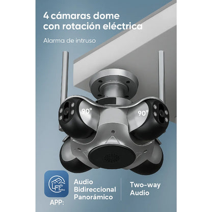 Cámara Inteligente 4 Lentes con Audio Bidireccional y Detección de Movimiento 7MP - MOD: IPC-872B - App: FFVideo