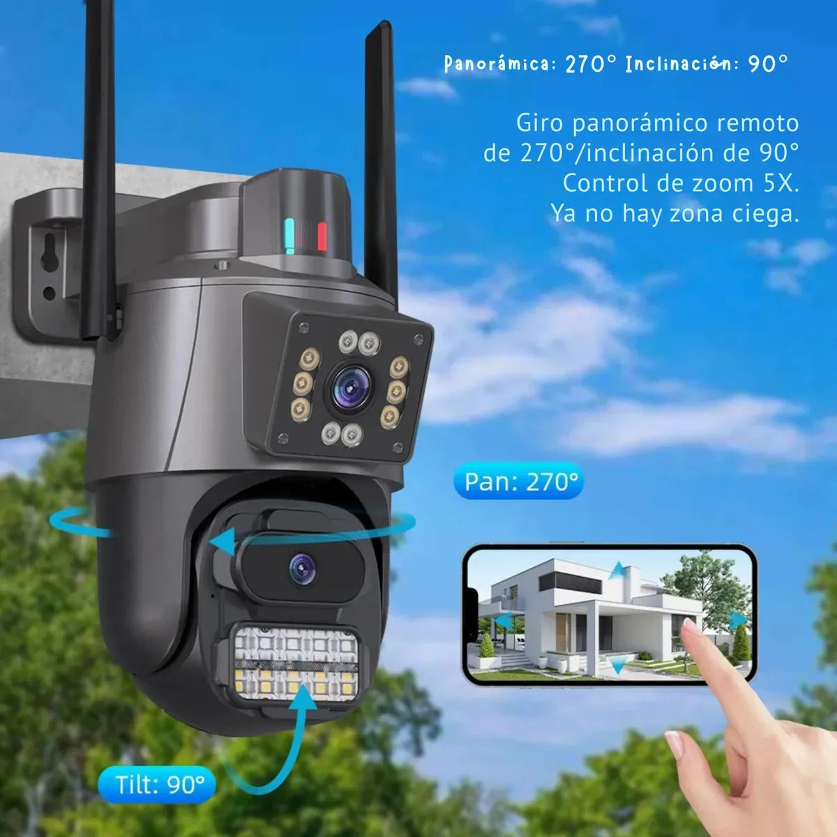 Cámara seguridad 3K Para Exteriores Wifi Doble Lente 360 PTZ - LT38-3K