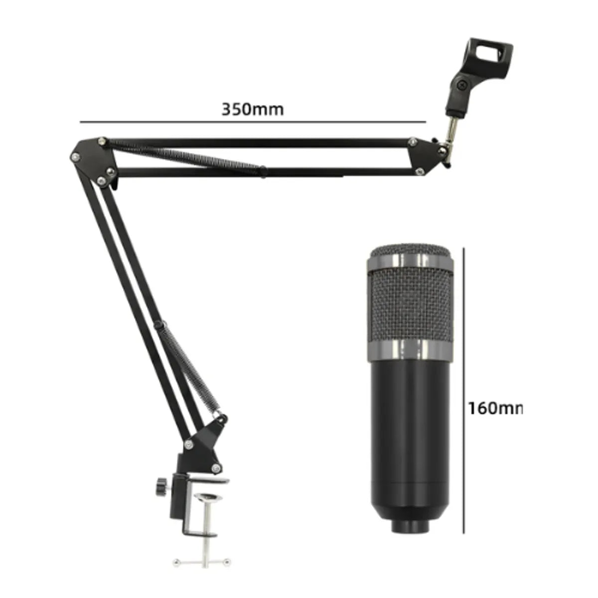 Kit Micrófono Condensador Profesional Brazo Soporte 2 - BM-800TZ