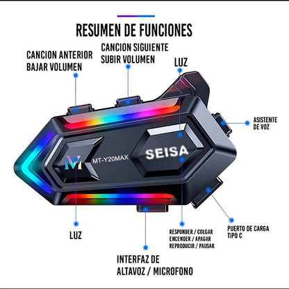 Auricular con intercomunicador para casco moto - MOD: MT-Y20MAX