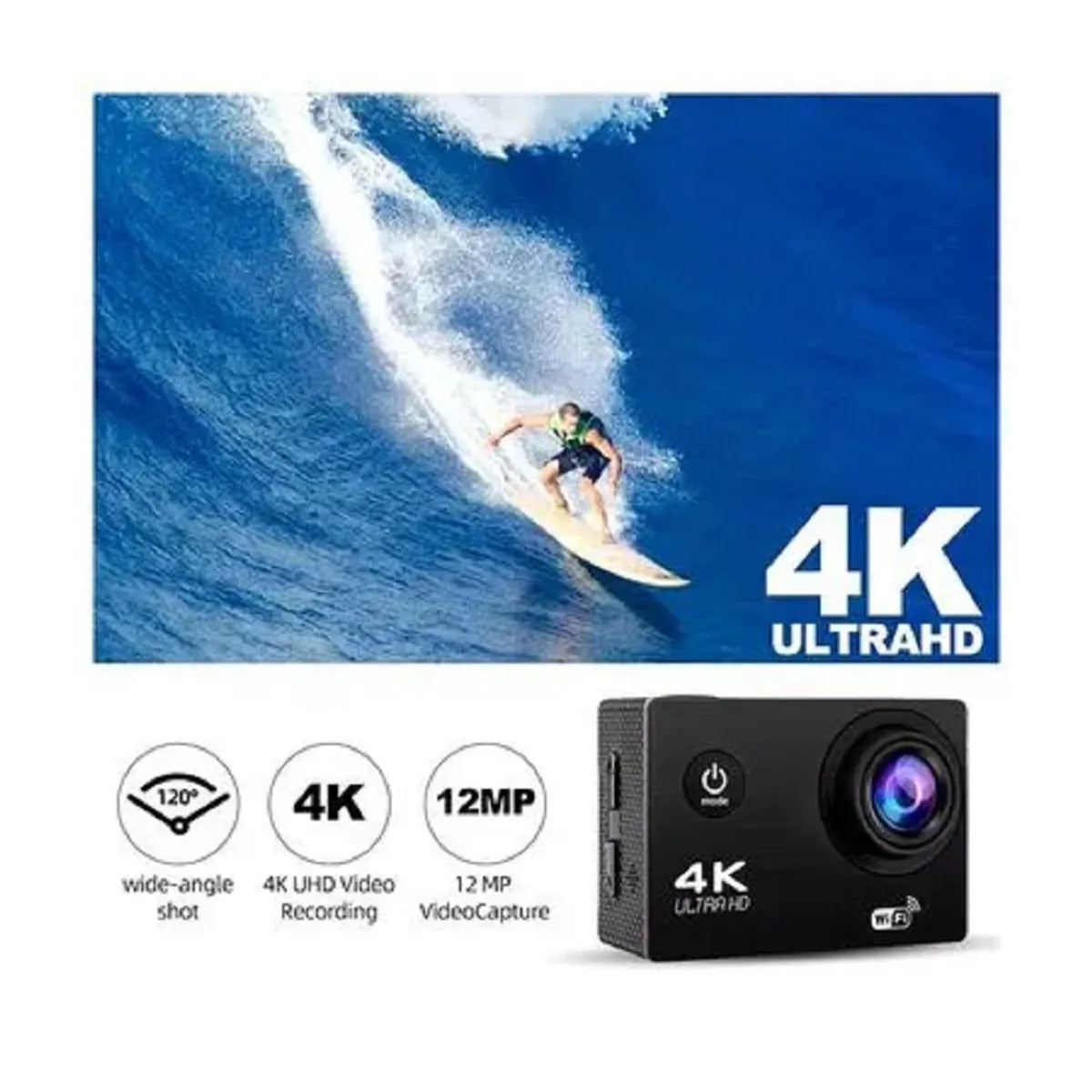 Cámara Deportiva Acuática Baihuo Tipo GoPro 4K Ultra HD Color: ROSADO - MY-7142