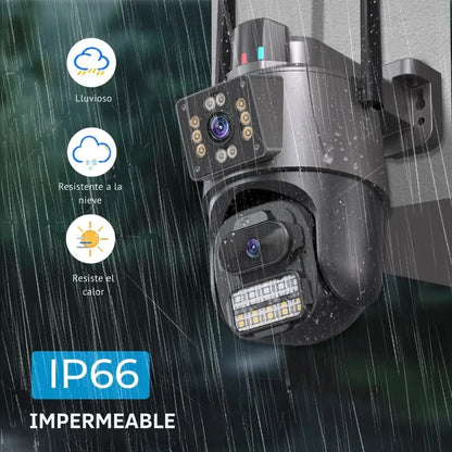 Cámara seguridad 3K Para Exteriores Wifi Doble Lente 360 PTZ 4MP - MOD: LT38-3K - App: iCSee