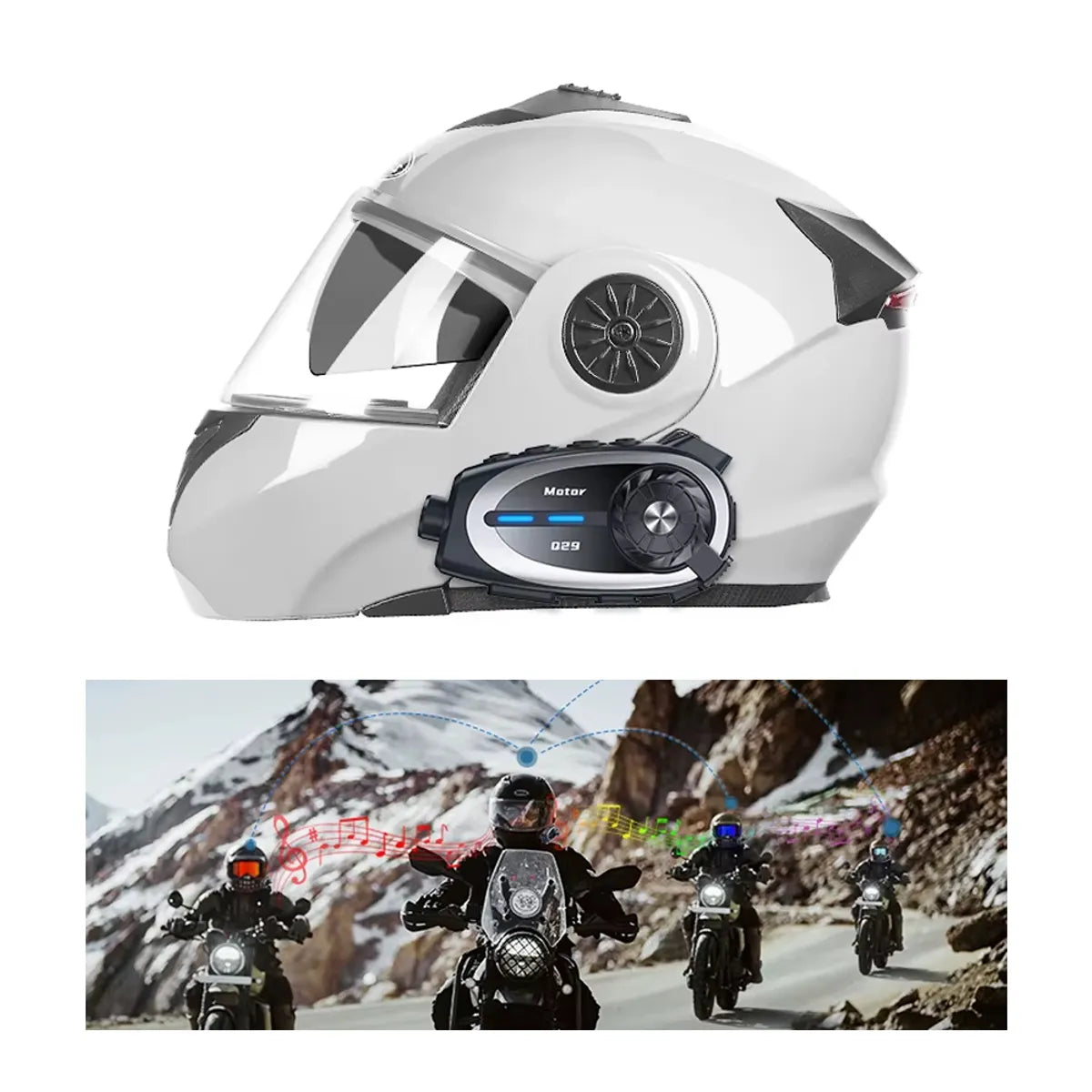 Intercomunicador para Casco con Cámara HD Wifi Bluetooth 5.4 y IPX6 - MT-Q29