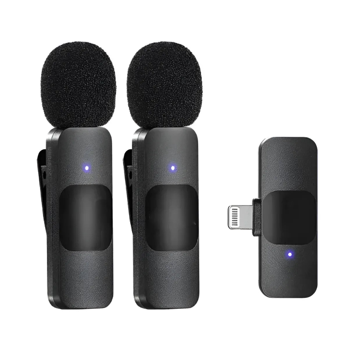 WIRELESS MICROPHONE DOBLE MICROFONO BASICO PARA TYPE IPHONE MICROFONO SOLAPERO - MOD: K9-IP