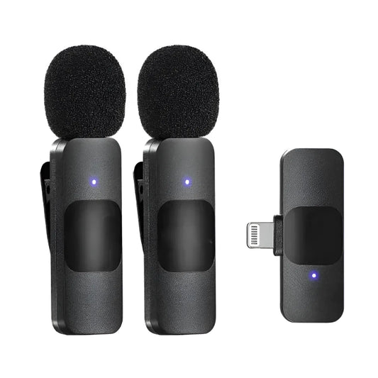 WIRELESS MICROPHONE DOBLE MICROFONO BASICO PARA TYPE IPHONE MICROFONO SOLAPERO MOD: K9-IP