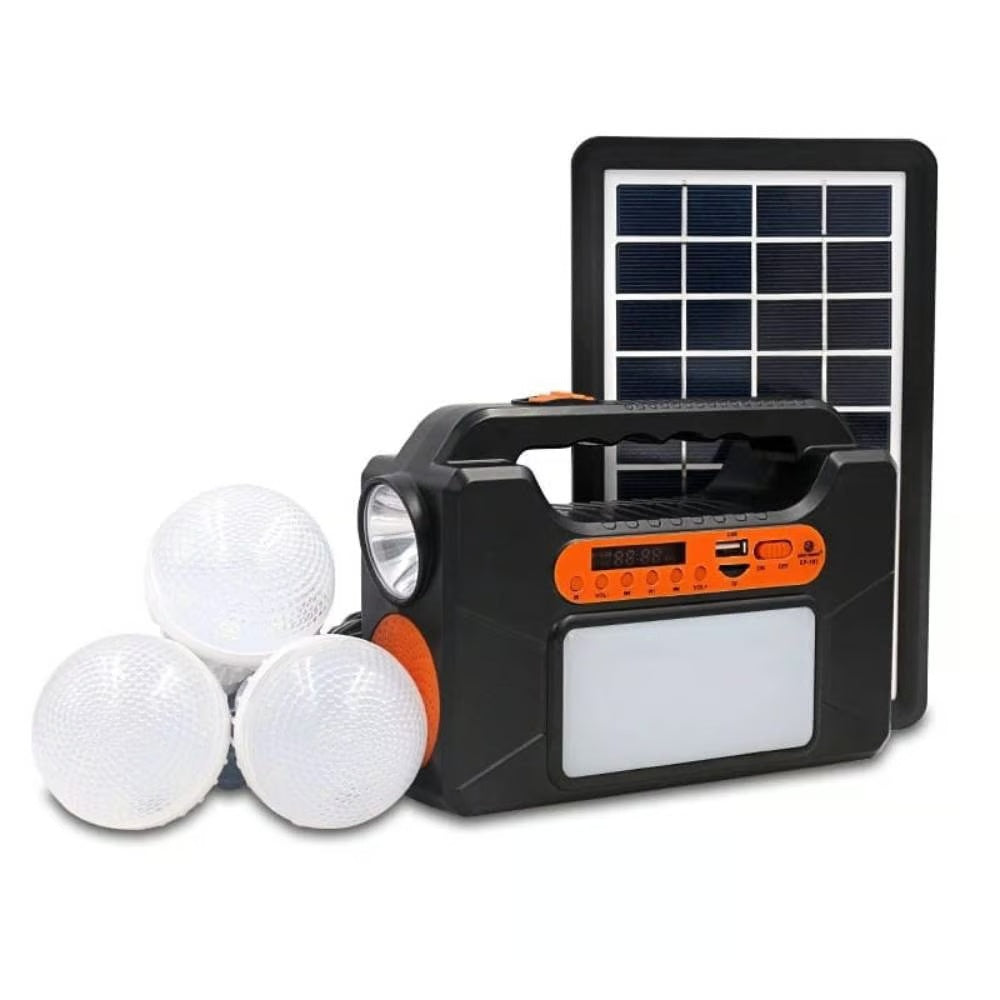 Kit Solar Multifuncional Portatil Parlante Radio FM Panel Solar TYN-393BT