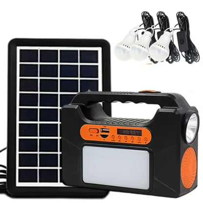 Kit Solar Multifuncional Portatil Parlante Radio FM Panel Solar - MOD: TYN-393BT