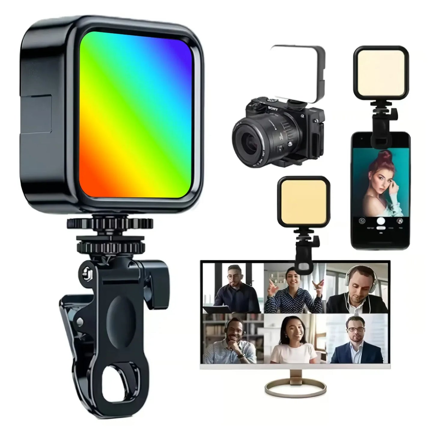 Luz Led Rgb Recargable Con Clip Para Celular  MOD AY-83