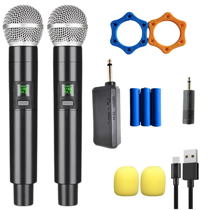 Micrófono Inalámbricos Recargables Dobles Karaoke Wireless UHF - MOD: GE5-2
