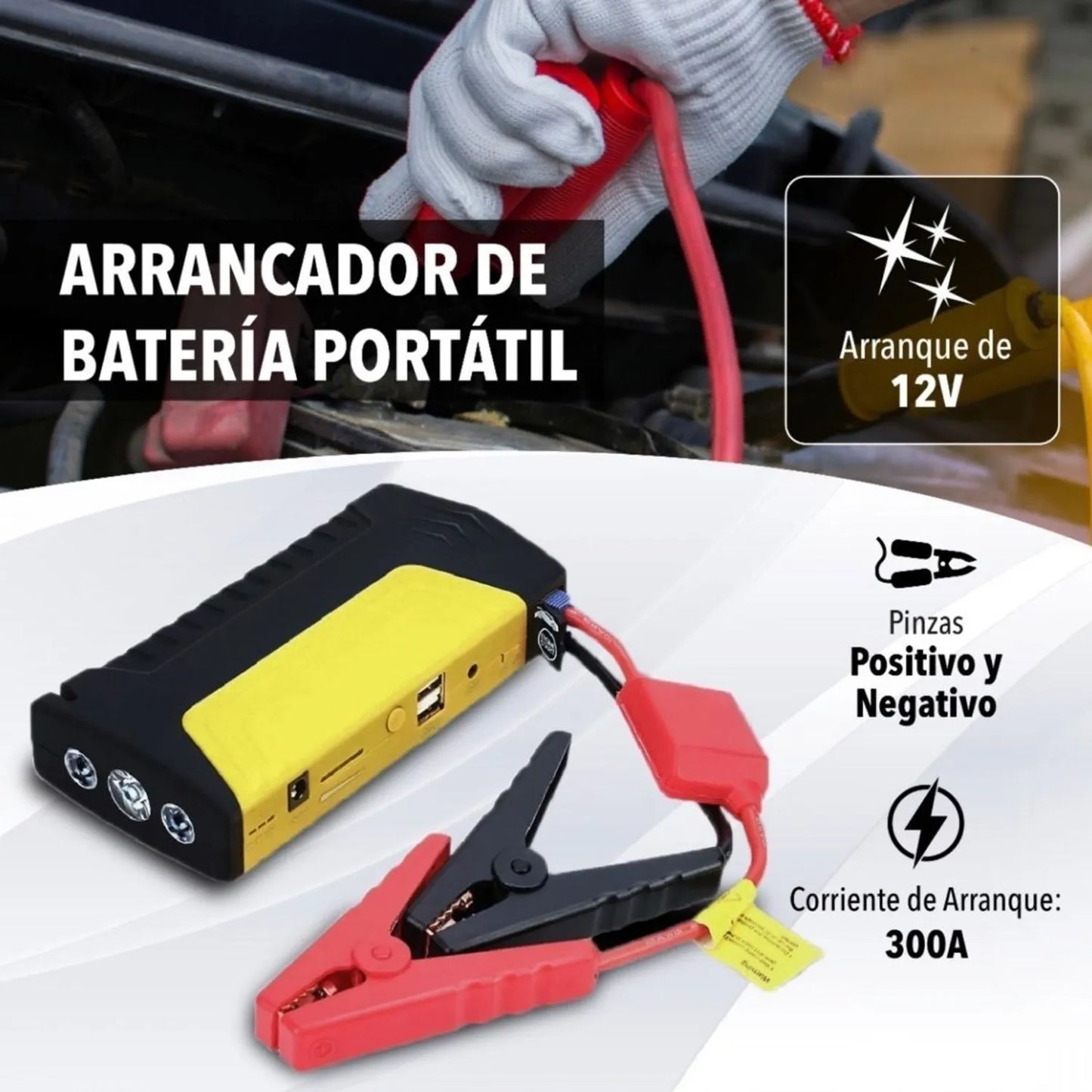 Kit Arrancador Bateria Auto Carro Recargable Power Bank 12v -12174