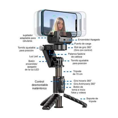 Cell Phone Selfie Stabilizer with Light - MOD: TK-Q18
