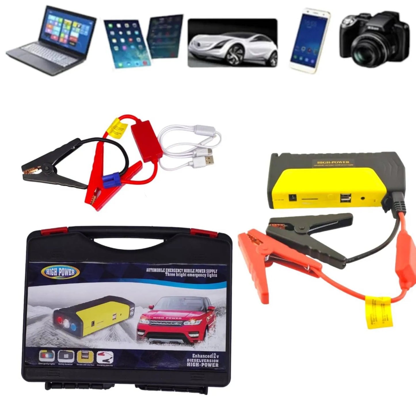 Kit Arrancador Bateria Auto Carro Recargable Power Bank 12v -12174