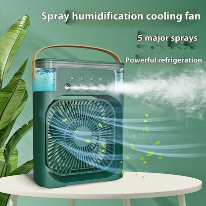 Ventilador humidificador eléctrico portátil Verde MOD 12256