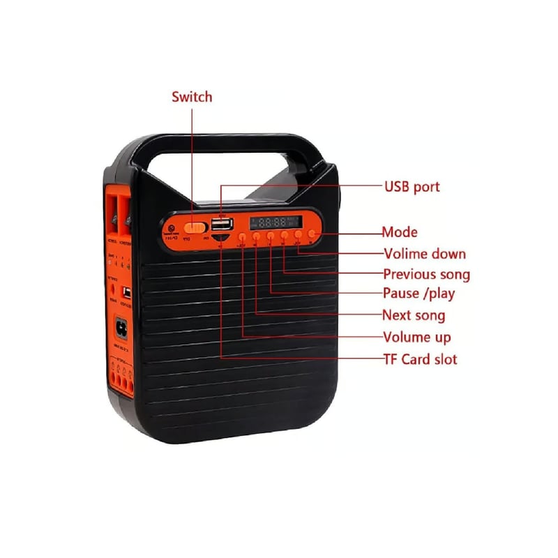 Kit Multifuncional Panel Solar Parlante Bluetooth Y Cargador TYN391BT