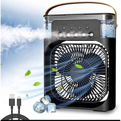 Ventilador humidificador eléctrico portátil Negro MOD 12256
