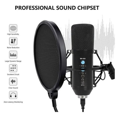 Kit de Microfono Condensador Profesional Usb - MOD: BM-858TZ