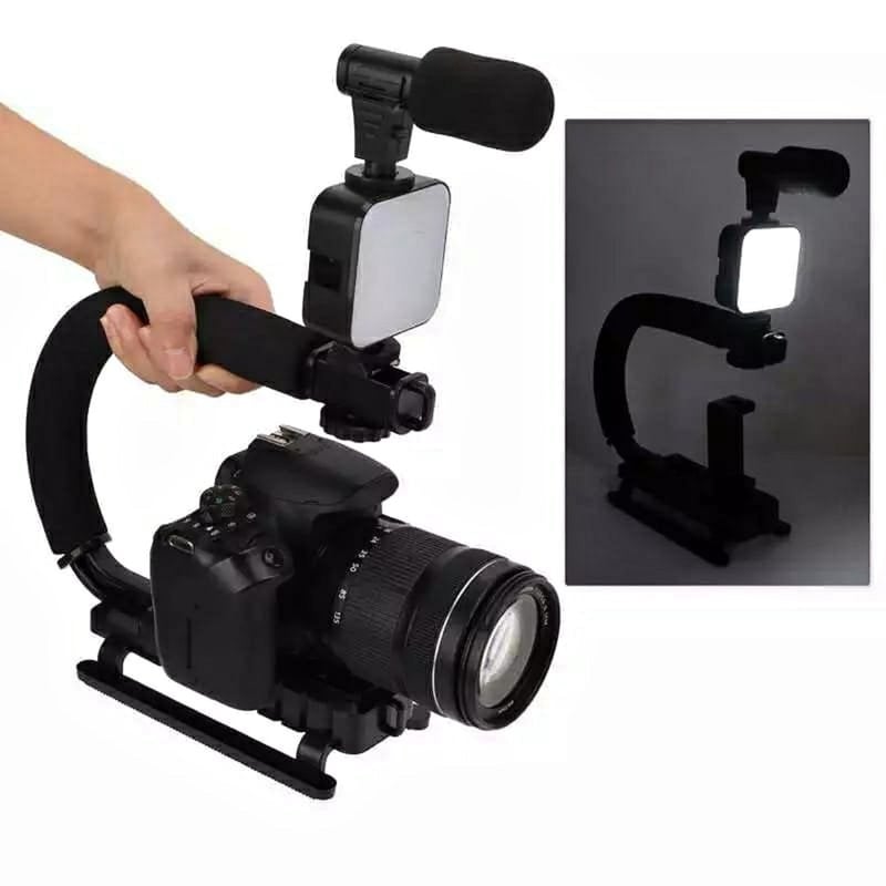 Soporte Estabilizador Celular- Cámara con Led Micrófono Control - MOD AY-49U