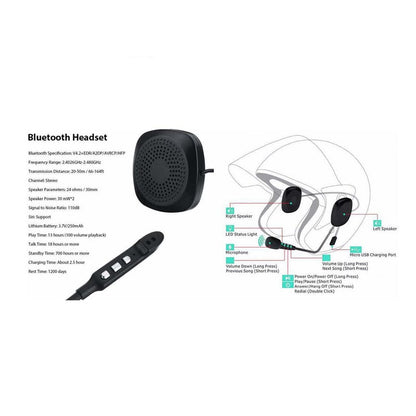 Audífono Bluetooth Exclusivo Para Casco De Moto - MOD: SK-BB04