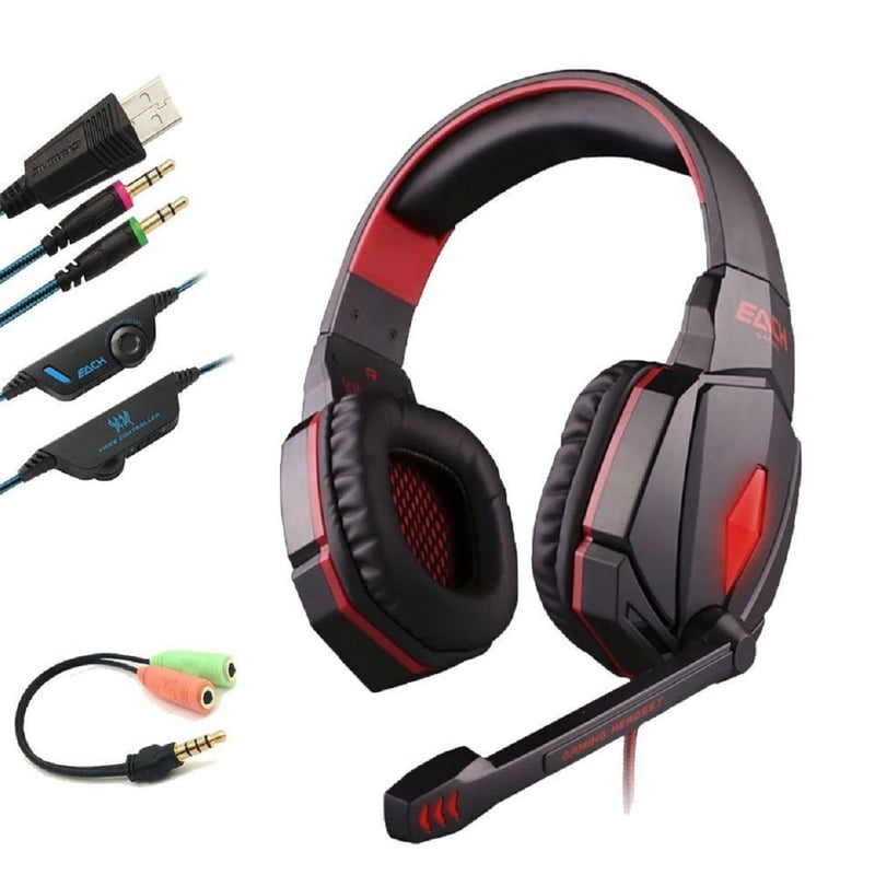 Audífono Diadema Gamer Kotion G4000 Rojo.