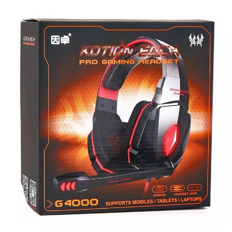 Audífono Diadema Gamer Kotion G4000 Rojo.