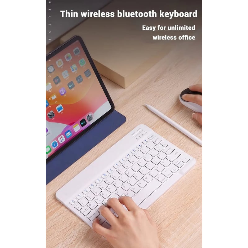 TECLADO MOUSE INALAMBRICO BLUETOOTH  BLANCO MOD A2000