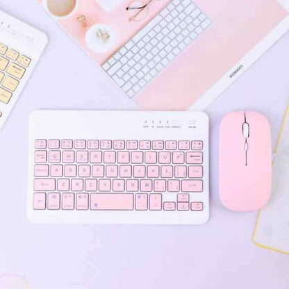 TECLADO MOUSE INALAMBRICO BLUETOOTH ROSADO - MOD: A2000